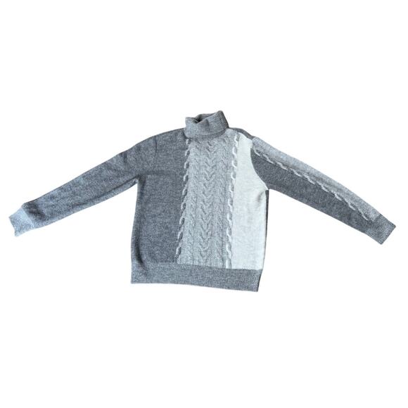 Paisley & Gray Gray Turtleneck Sweater  Slim Fit Men’s Cable Knit Pullover Sz L - Picture 4 of 8